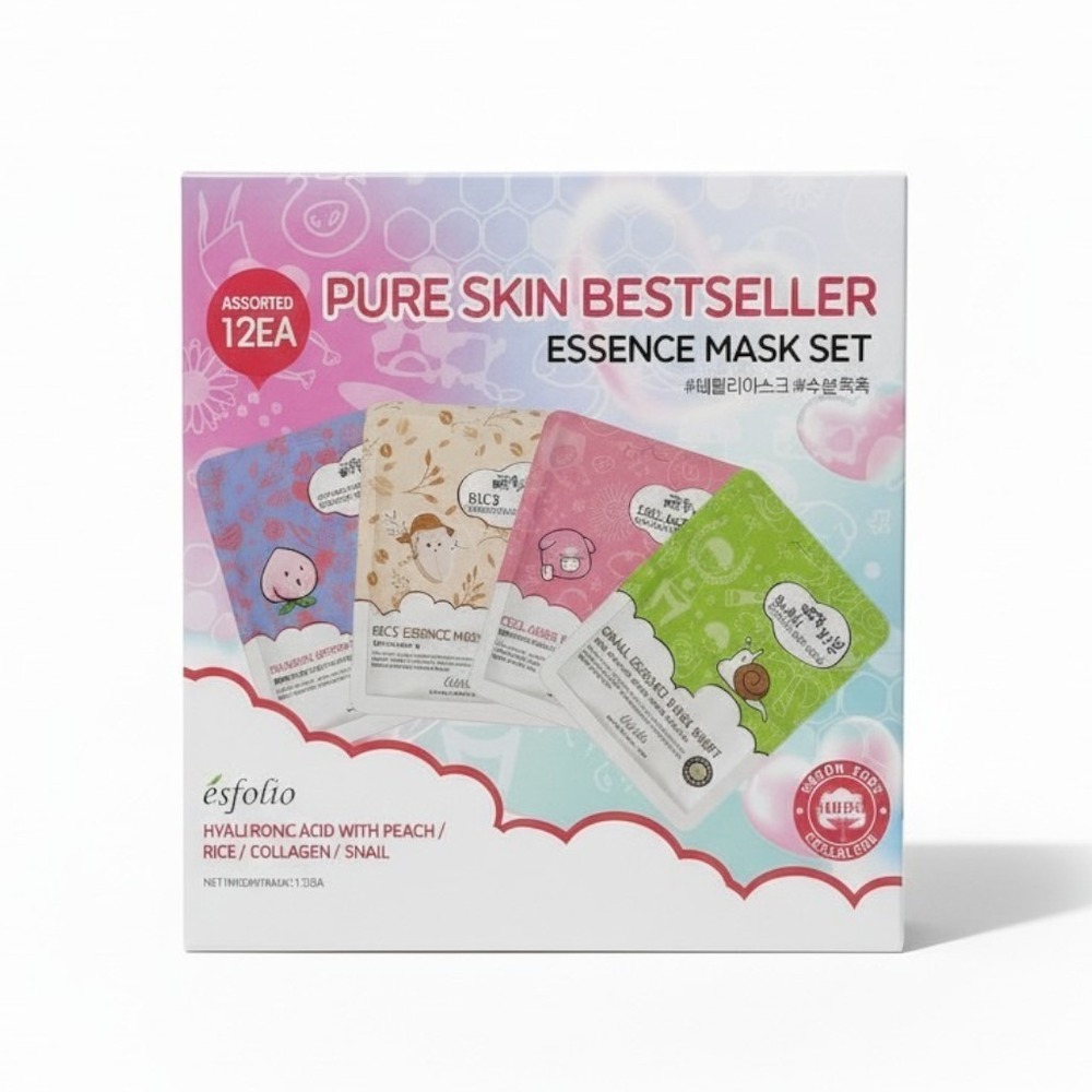 Esfolio Pure Skin‎ Bestseller Essence Face Mask Set 12 Pack Korean Beauty